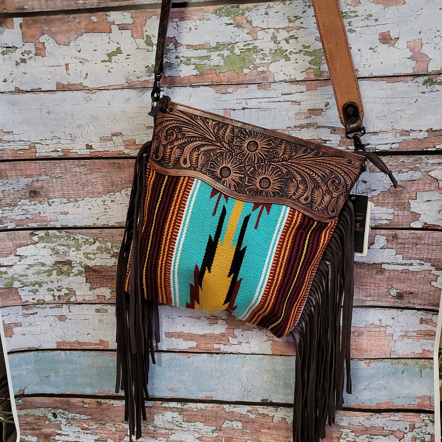 Purses American Darling Aztec Fringe Cross Body ADBGZ182D
