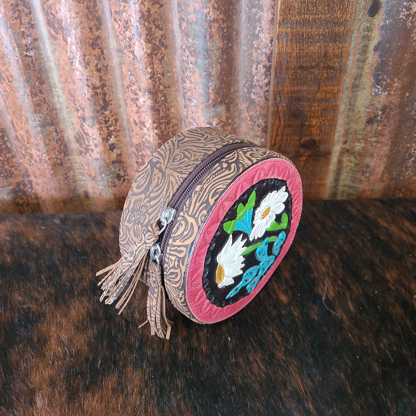 Purses Jewelry Case Western Style Genuine Cowhide.
