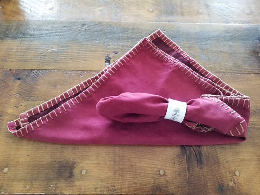 Giftware red whip stich napkins