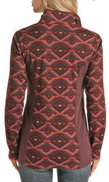 Outerwear Women's Clearance as is no returns Powder River Aztec Knit Henley Pullover PRWO91RZXR