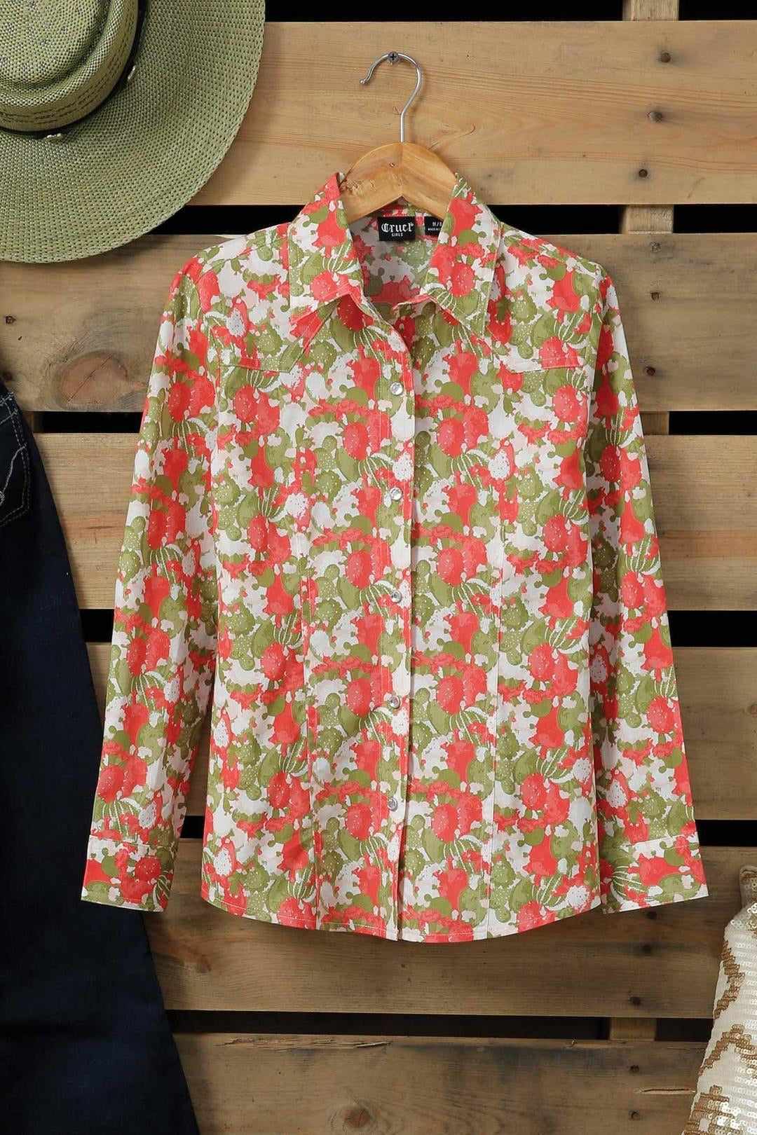 Shirts Kid’s Cruel Girls Longsleeve Pink and Green Cactus CTW3220026