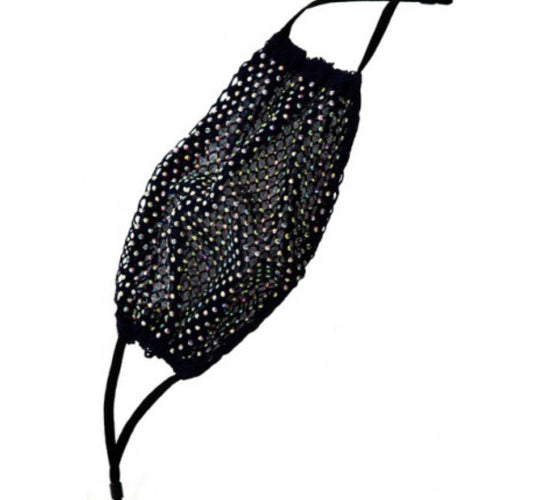 Mask black or white Mesh Rhinestone CX2007-026_BT. CX2007-026_BT82741_
