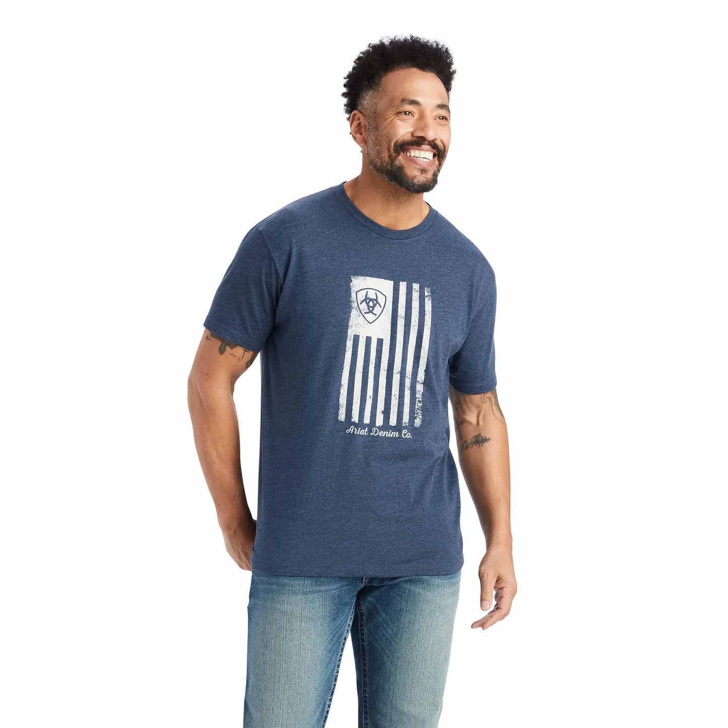 Shirts Men’s Ariat Navy Logo Tee 10042656