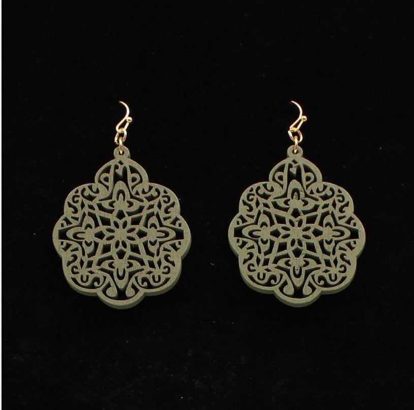 Jewelry earrings Wooden Medallion Cuttout 30962