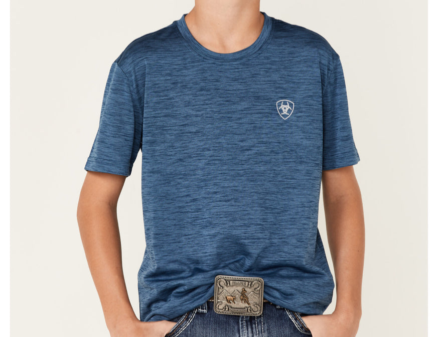 Shirts Boys Charger Ariat Tek 3Colors Charcoal Skyfall Blue & Cerulean Blue