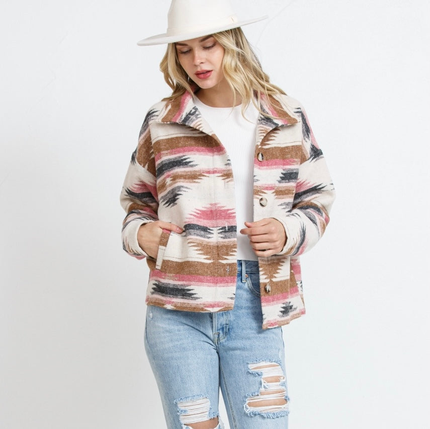 Women’s Crop Blanket Jacket Outerwear 30012J