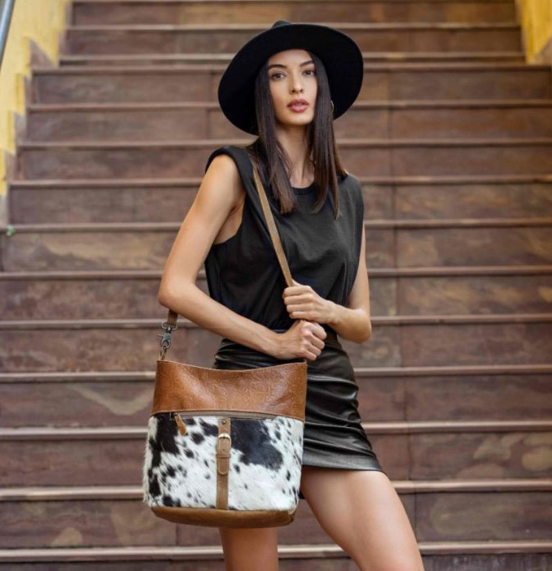 Purses Myra Bags Snooze Leather and Hair on Bag S-2846