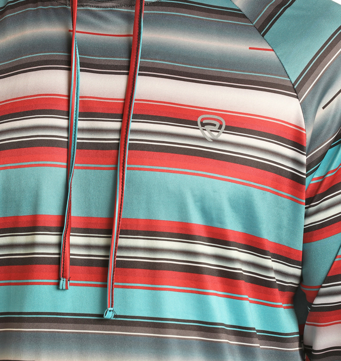 Outerwear Men’s Rock&Roll Denim Aztec Print Hoodie