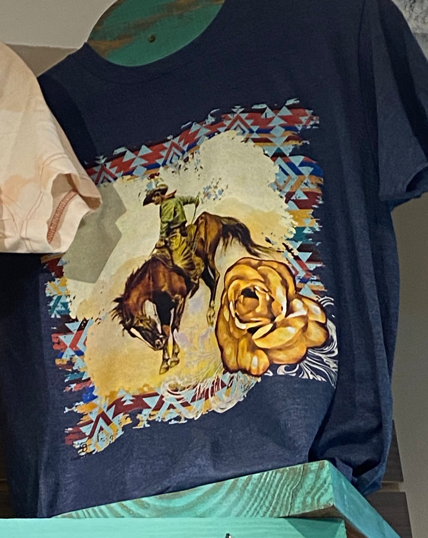 Women’s T-Shirt Blue Bronc Rose