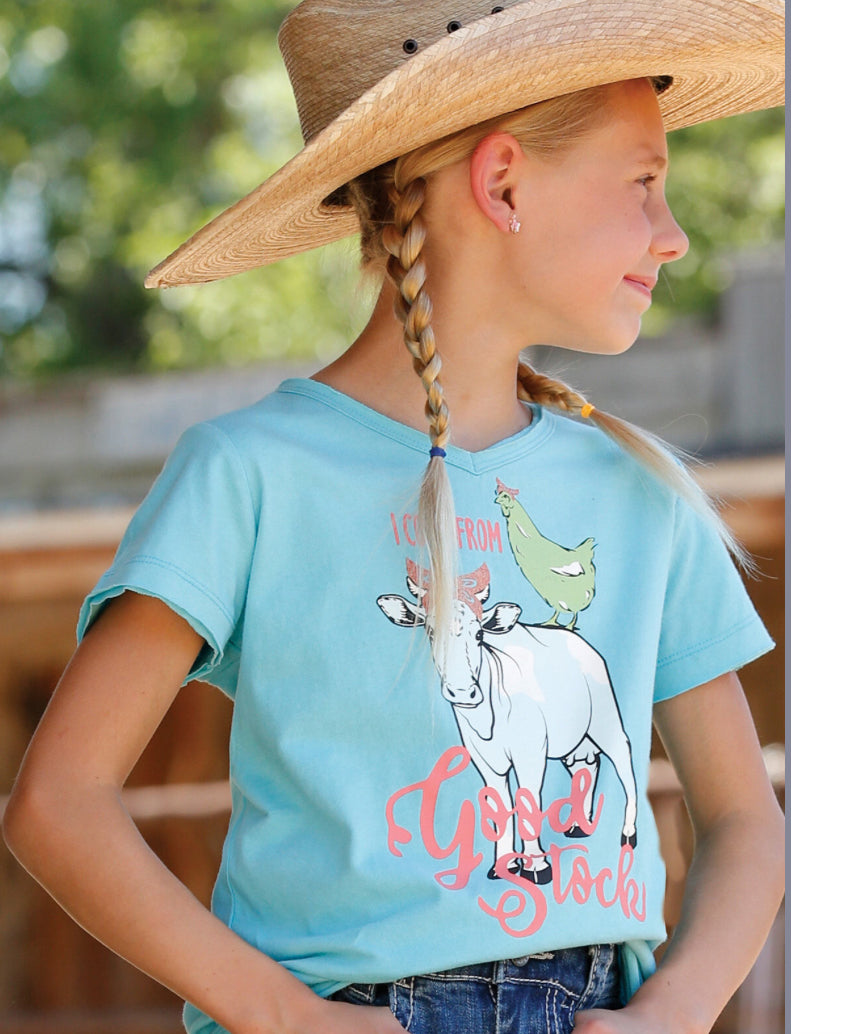 Shirts Kid’s Girls Cruel Blue I Come From Good Stock Tee Shirt CTT6851026