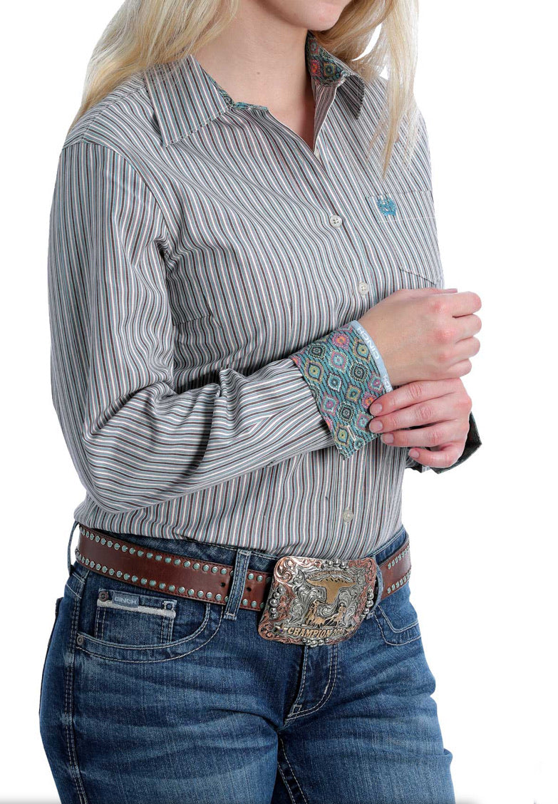 Shirts Women’s Cinch Striped Button Up MSW9164162