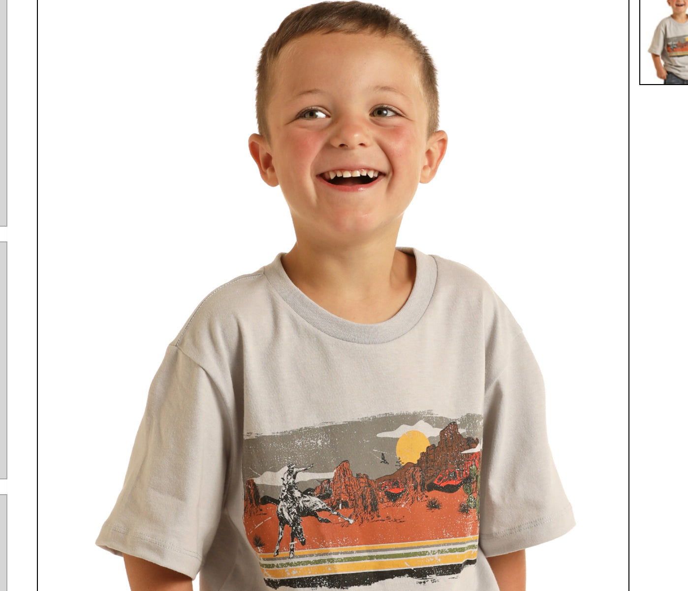 Kid’s T-Shirt light Grey Bronco w/Red Rocks Canyon Shirts