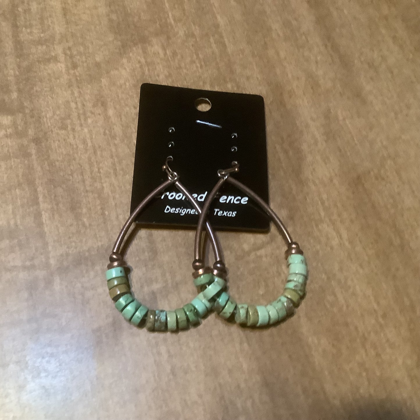 Earrings teardrop loops with turquoise, white and green stone beads ERZ210925-37, ERZ210925-39, ERZ210925-40,