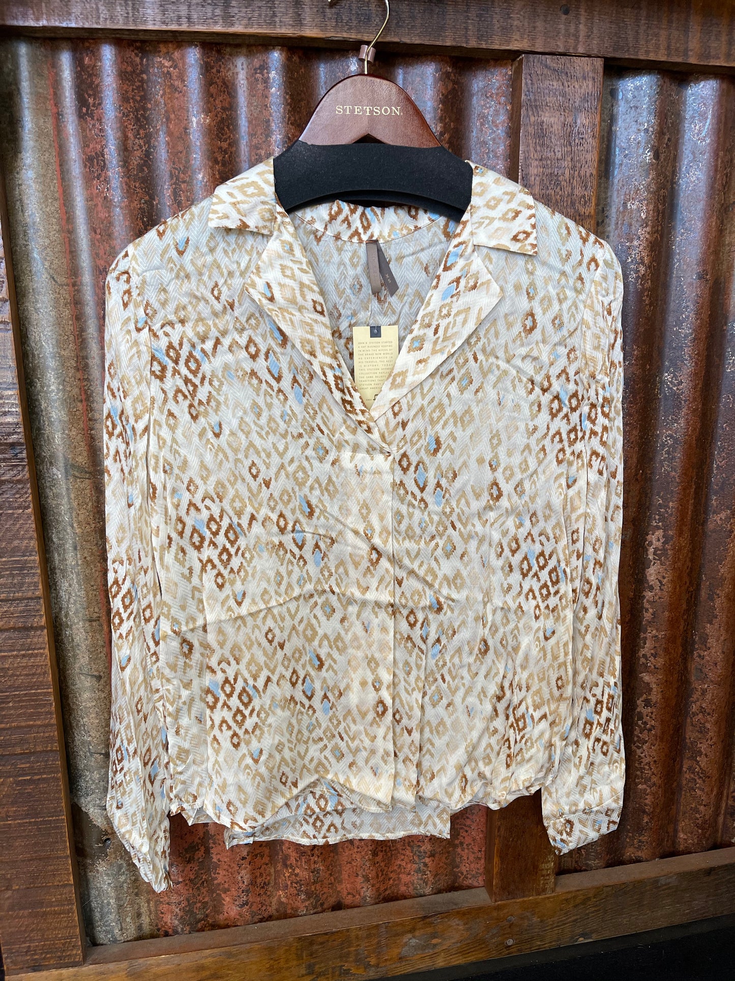 Stetson Women’s golden Aztec herringbone shirt 11-50-590-6006YE