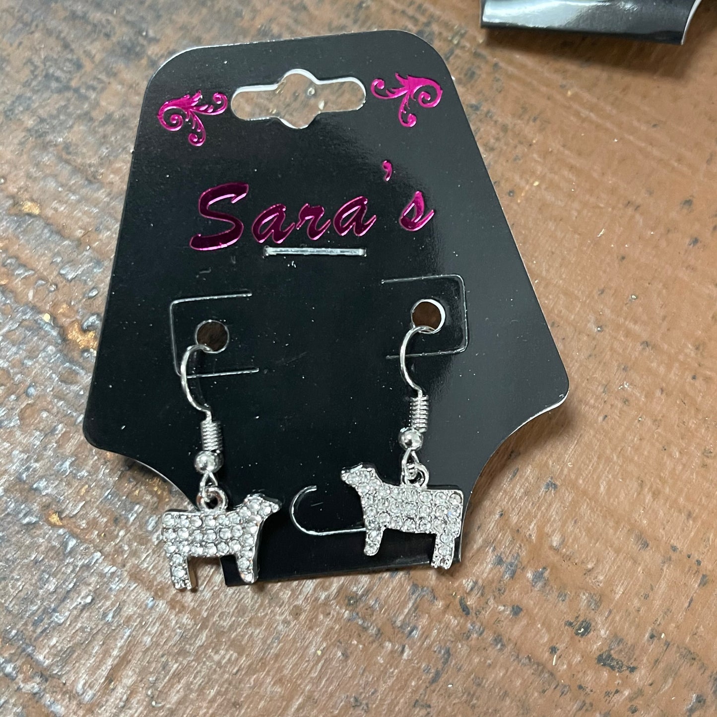 Animal earrings goat, lamb, pig and steer