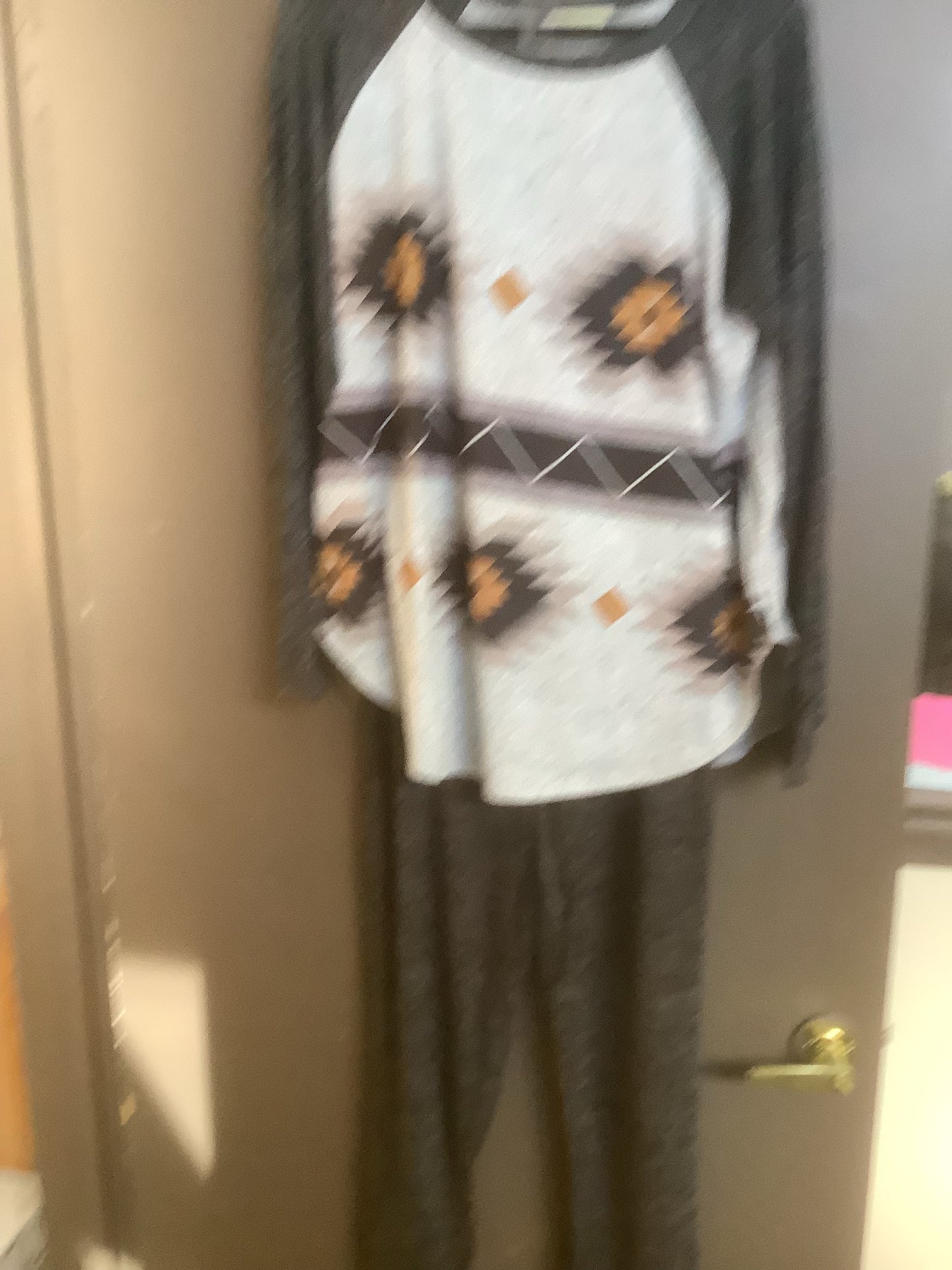 Women’s sleepwear Taupe/Grey Aztec print TB728HG9918