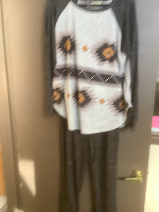 Women’s sleepwear Taupe/Grey Aztec print TB728HG9918