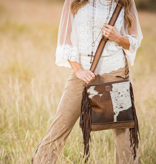 Purses STS Ranchwear Ponderosa Tornado Brown Crossbody STS 37848