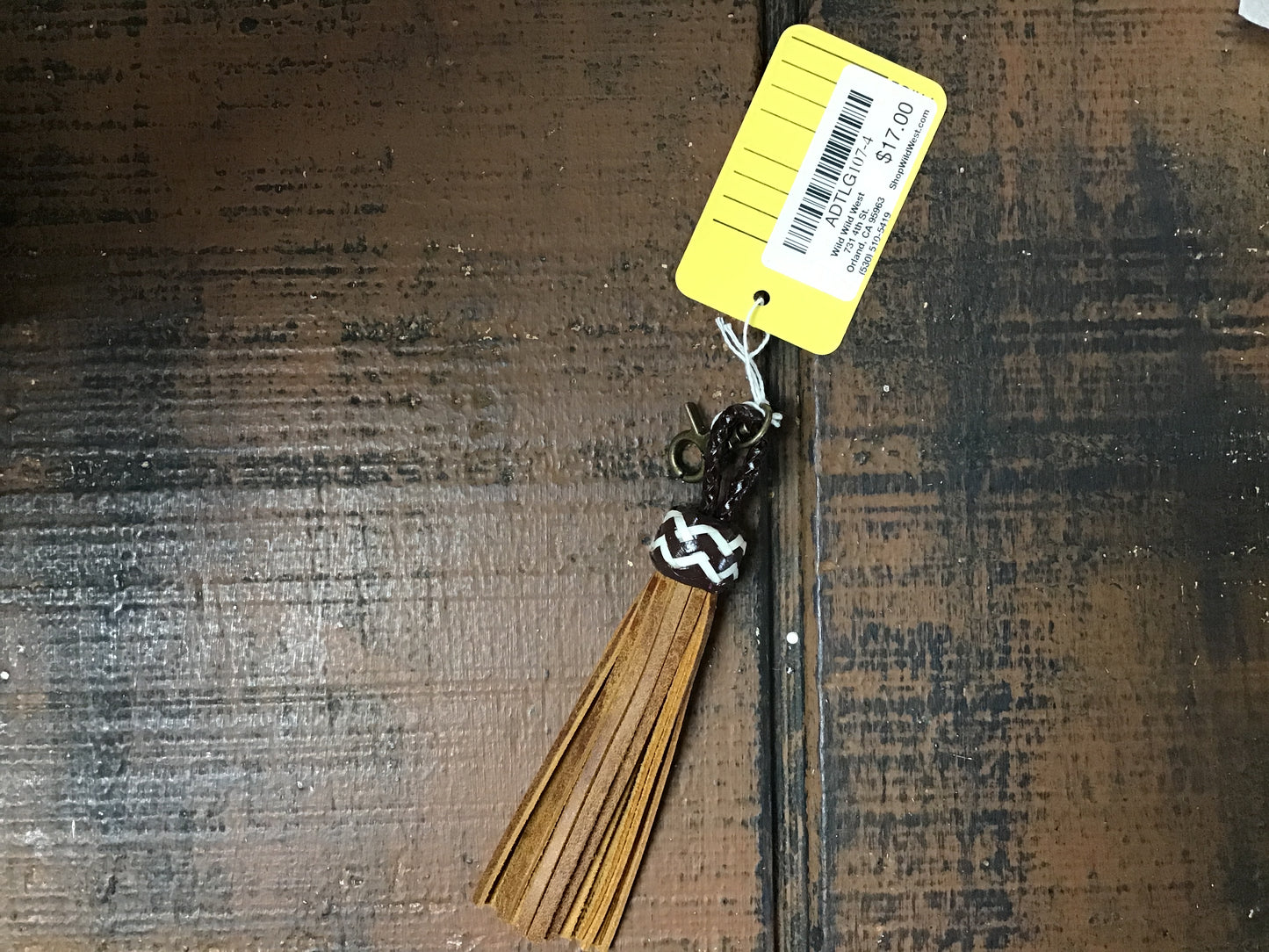 Tooled Leather fringe keychain ADTLG107-4