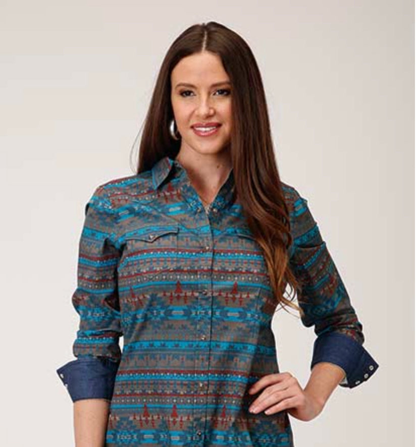 Shirts Women’s Roper Blanket Print 03-050-0067-0777