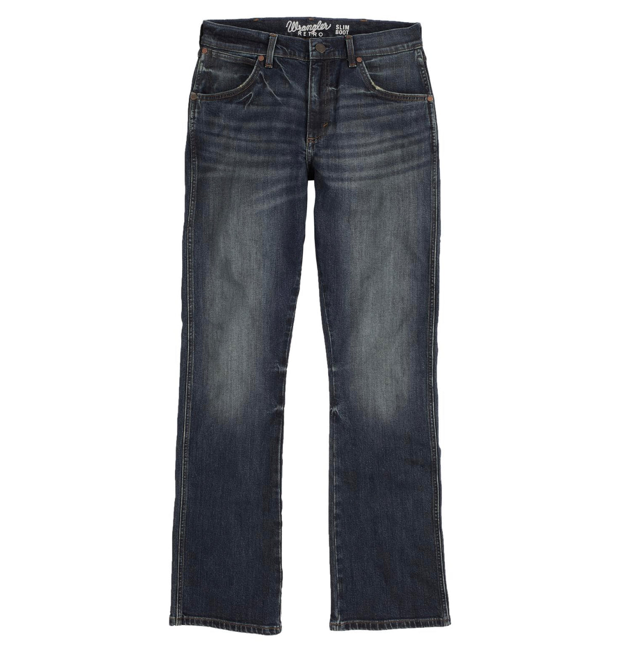 Men’s Wrangler Retro Slim Fit Bootcut Jean Med Wash— 77MWZVT