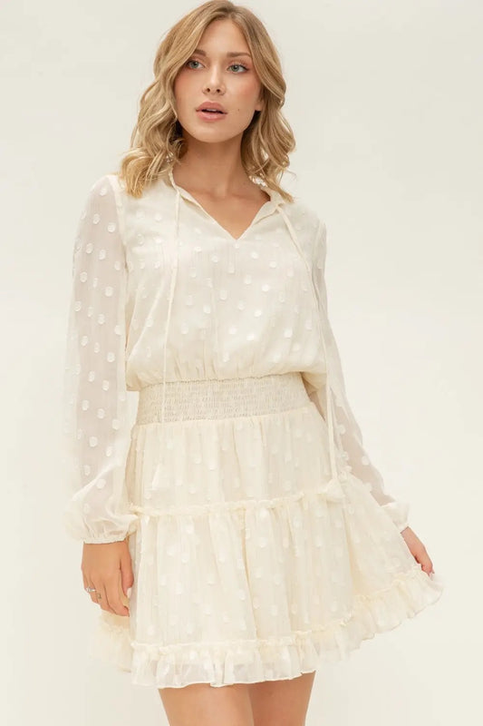 Dresses Women’s Makenzie Dot Ruffle Dress Cream