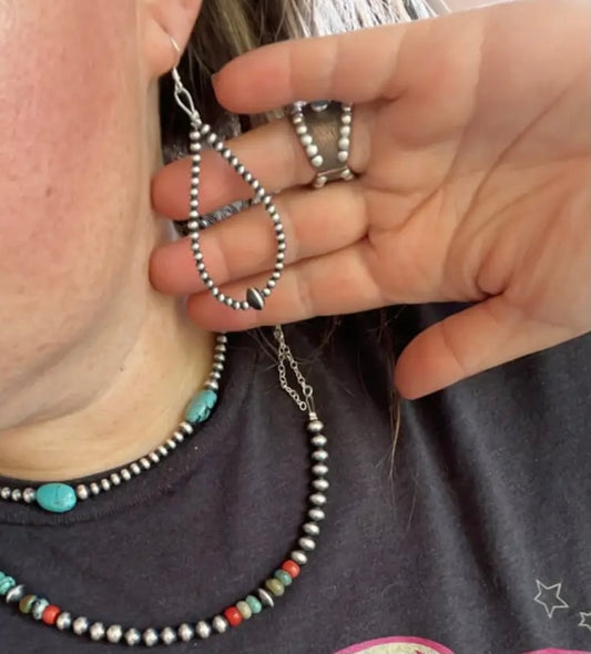 3mm Navajo pearl teardrop earrings EAR-NAV-038-DAN