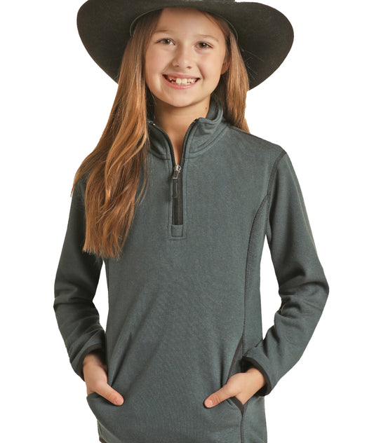 Outerwear Kid’s Heather Knit Quarter Zip PRKO91RZYD