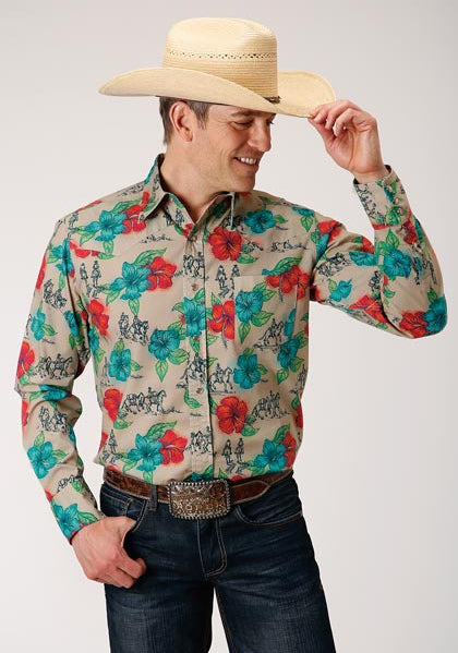 Trail Ride Tropical Western Style Men’s Shirts 03-001-0064-0366