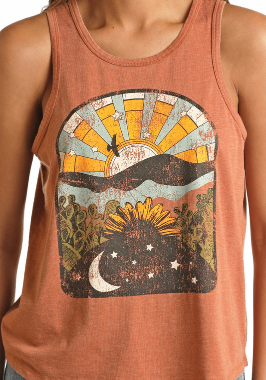 Shirts Women’s Tank Top Sunset Sunflower Copper RRWT20RZOR