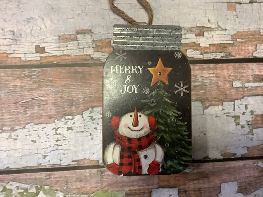 Home Decor Christmas Snow Man Jar Sing