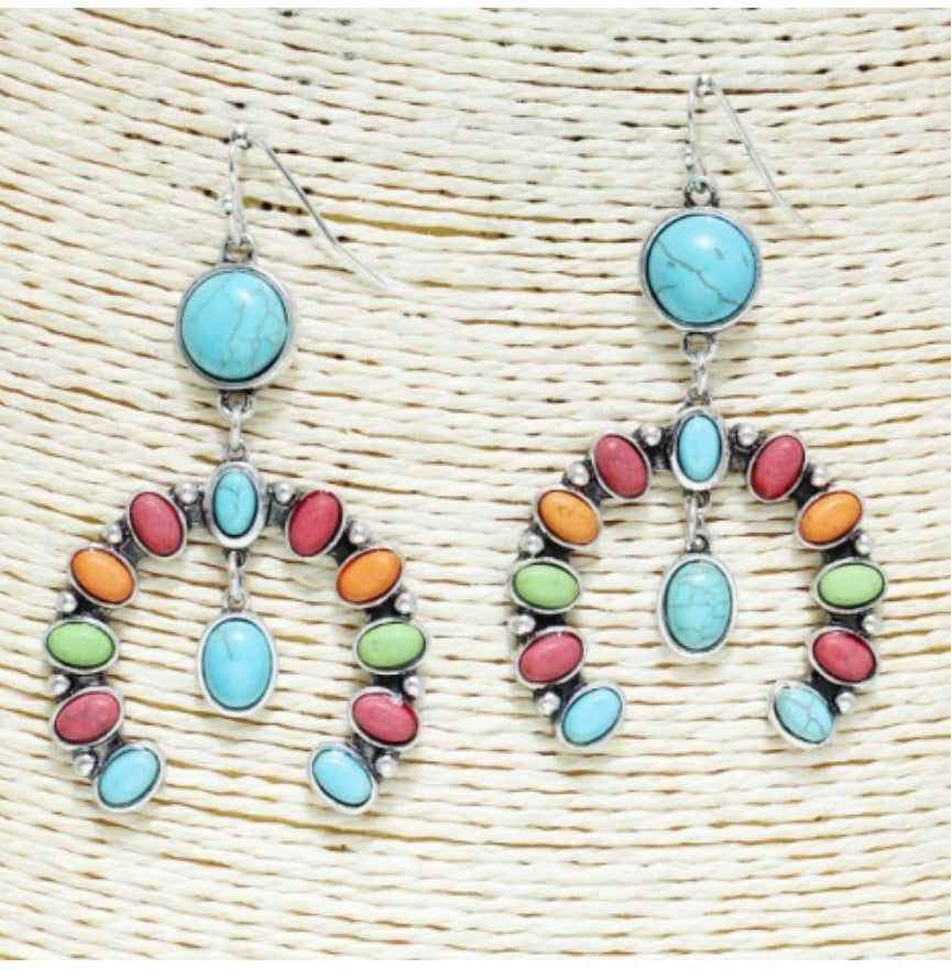 Teardrop, squash blossom or western blossom earrings turquoise or multi colored stone AE3673 AE3673 AE3675 AE3674 SE0758
