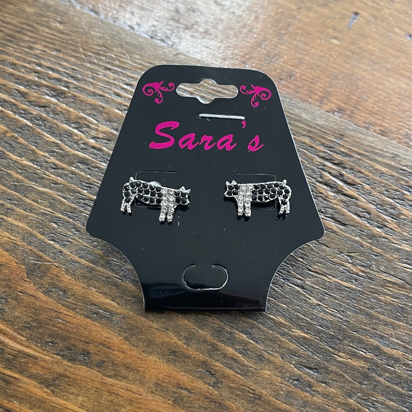 Animal earrings goat, lamb, pig and steer
