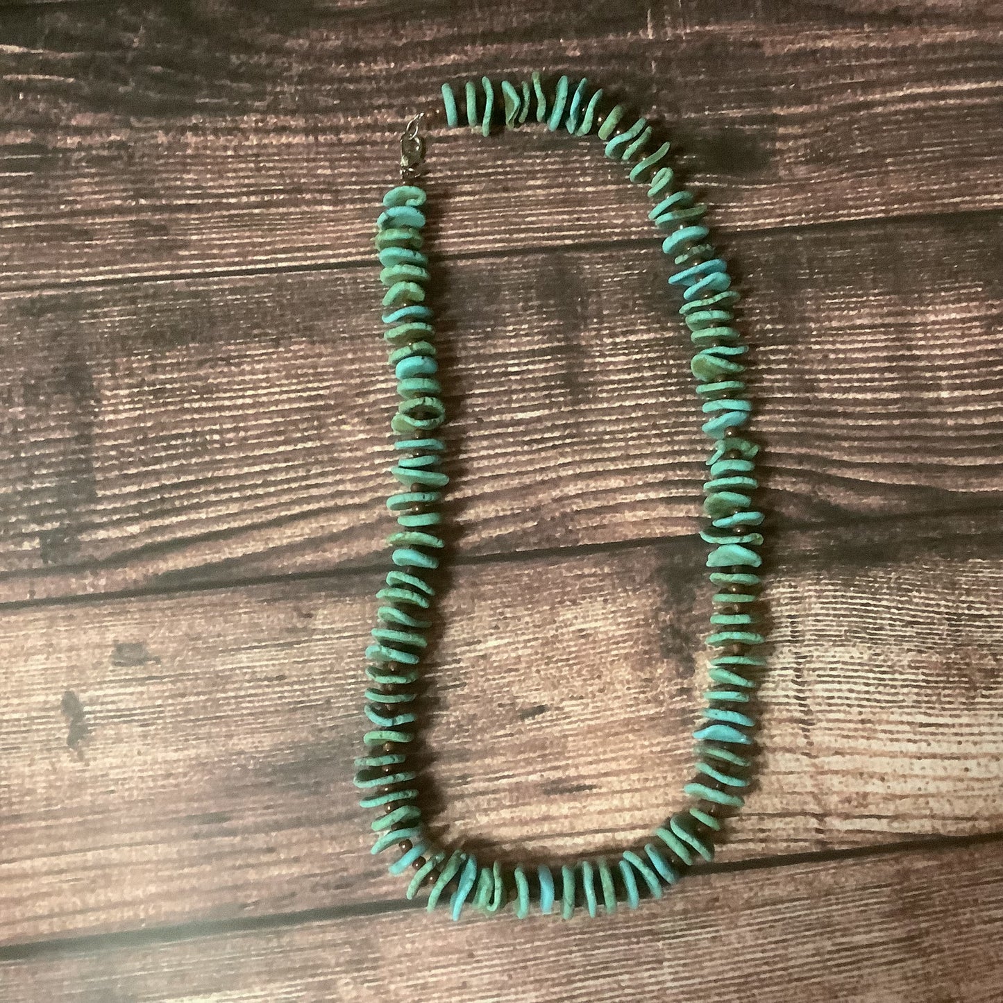 Turquoise Phases Beaded Strand necklace disk bead