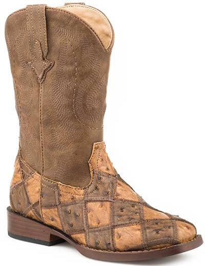 Boots Kid’s, for baby, toddlers and youth, Ostrich Patchwork 2102