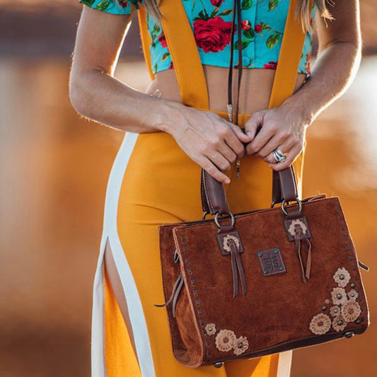 Purses STS Ranchwear Sheridan Flower Satchel STS 35414