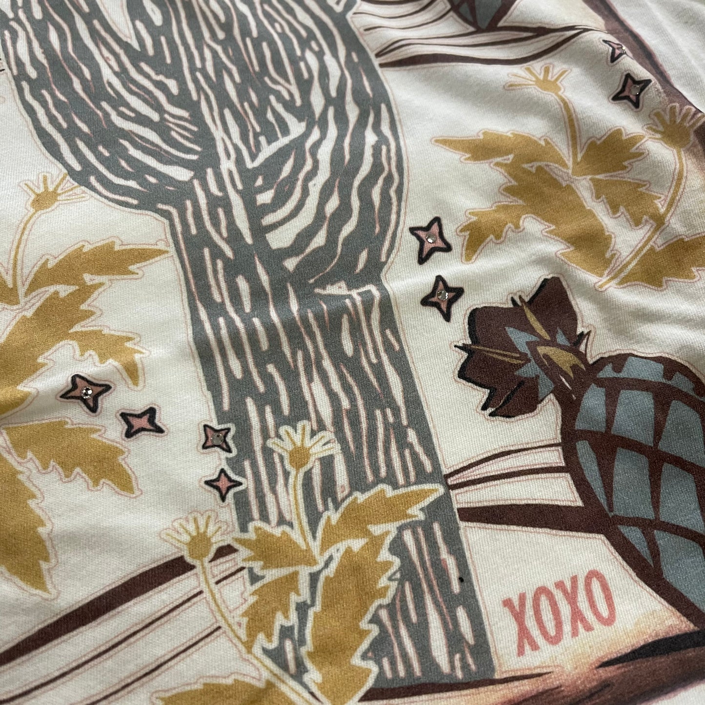 Shirts Women’s XOXO&CO Woodcut Cactus Rocker D Tee w/ stones