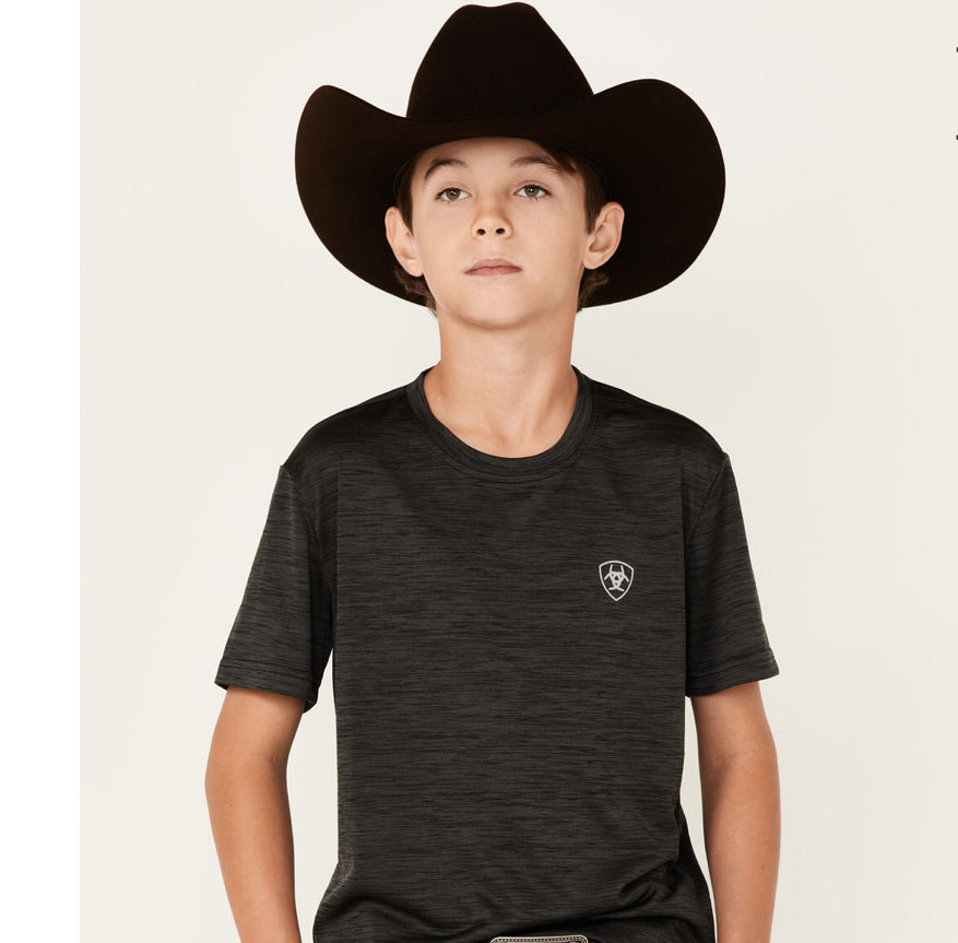 Shirts Boys Charger Ariat Tek 3Colors Charcoal Skyfall Blue & Cerulean Blue