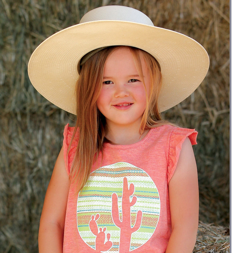 Shirts Kid’s Girls Tank Top Heather Pink w/Cactus CTK8530002