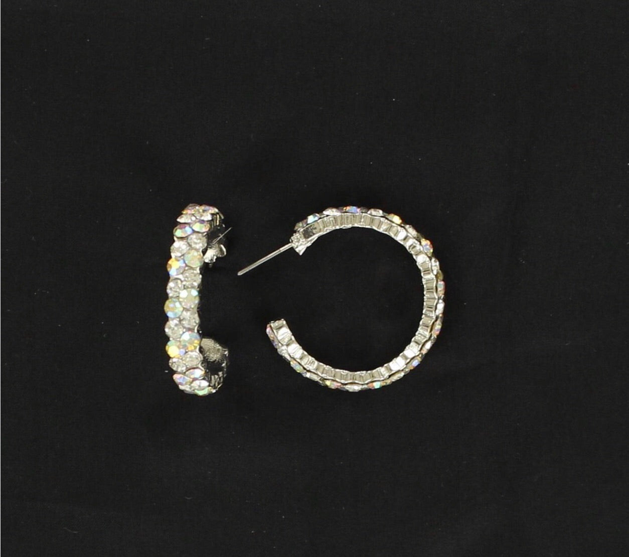 Jewelry silver and crystal hoop Earrings 29650