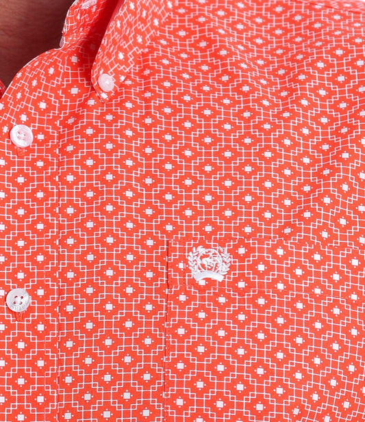 Shirts Men’s Cinch Orange Geo Print MTW1105165