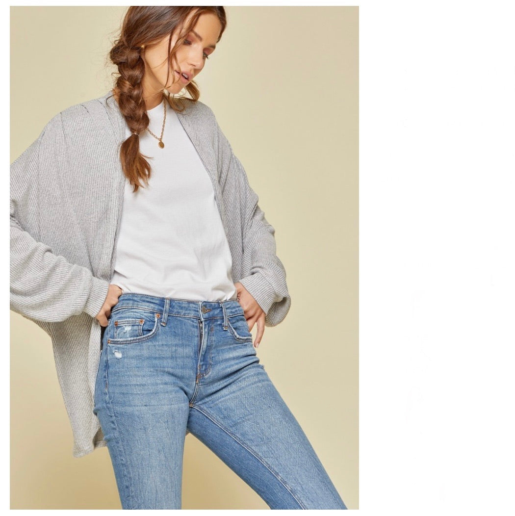 Women’s cardigan sweater Available in Oatmeal and Heather grey 2-887-1P