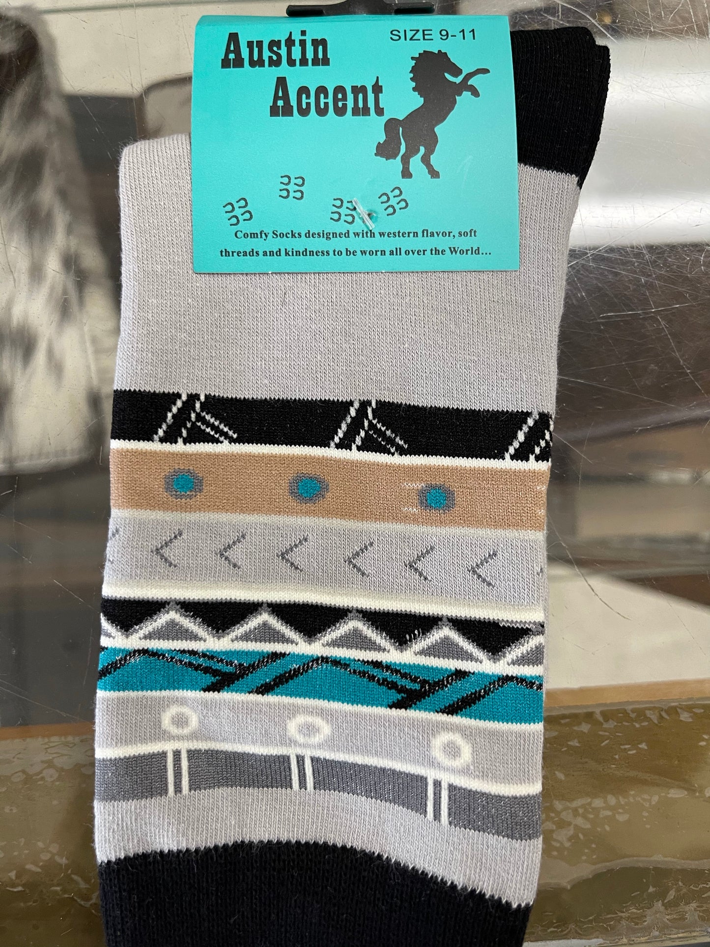 Socks Women’s Austin Accent Grey Pattern 3425