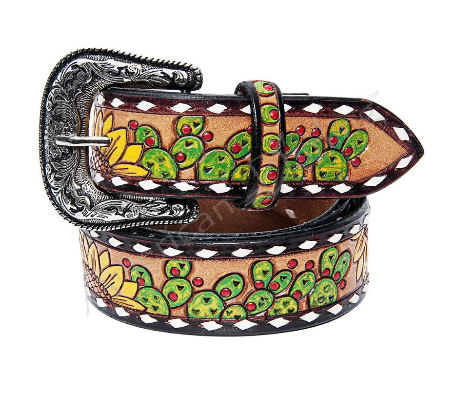 Belts Women’s American Darling Sunflower & cactus Embossing w/ Buckstitch ADBLF106