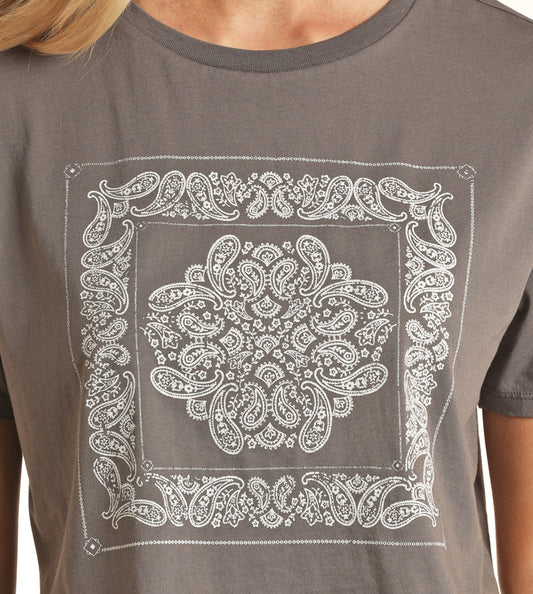 Charcoal Cropped Boxy Tee Shirts 49T3231