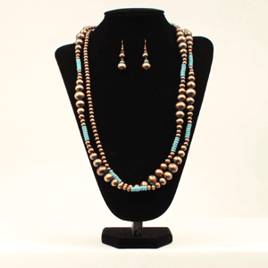 Jewelry turquoise and copper necklace 30919