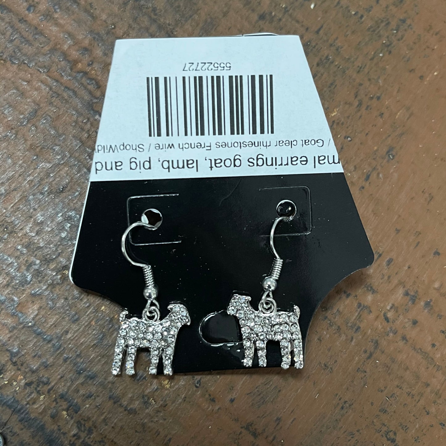 Animal earrings goat, lamb, pig and steer
