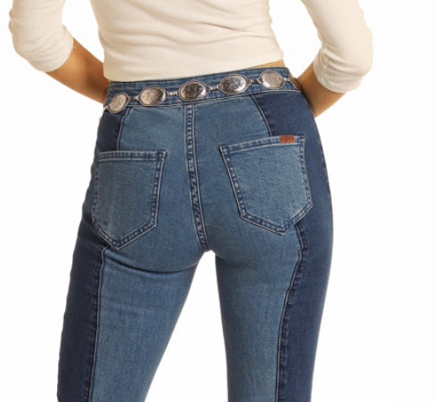 Women’s High Rise Bell Bottom Jeans RRWD7PRZU9