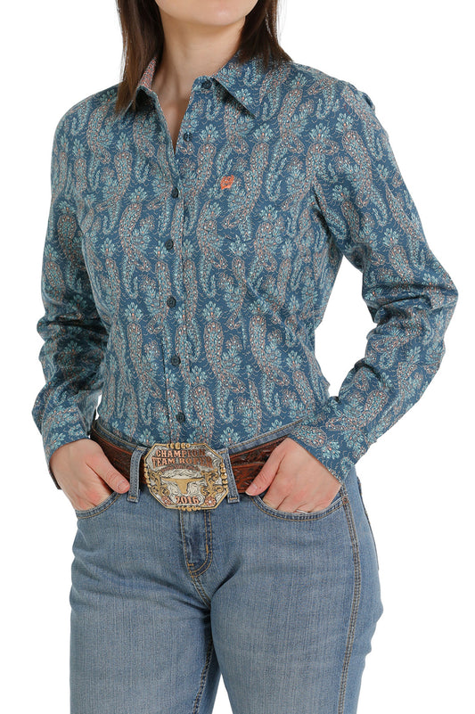 Shirts Women’s Cinch Long Sleeve Cactus Print MSW9164197