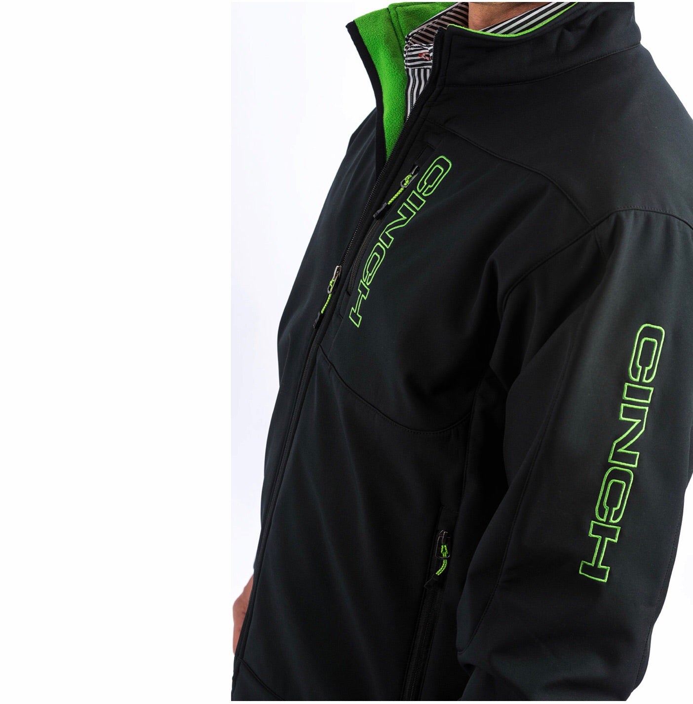 Outerwear Men’s Coat Black with green